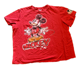 T-Shirt Mickey Mouse Red 1928 Chalk Design 2XL Disney Shirt - £11.91 GBP