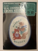 Oval Counted Cross Stitch Kit Bearing Together 4001 Vintage Needle Designs - $8.99