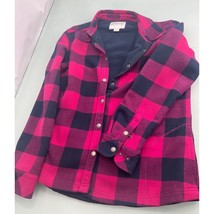 Orvis Women&#39;s Flannel Shirt Jacket Pink Buffalo Plaid Snap Fleece Lined ... - £15.80 GBP