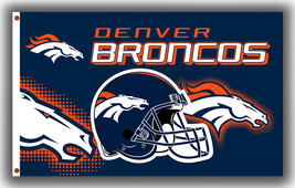 Denver Broncos Football Team Helmet Flag 90x150cm3x5ft Memorable Best Banner - £10.77 GBP