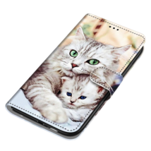 Anymob Samsung Case Cute Loving Cat Magnetic Flip Leather Card Slot Wallet Phone - £23.24 GBP