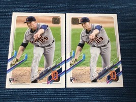 2021 Topps Rookie Card Error Foil Placement Tarik Skubal Tigers #92 RC 2U - £14.43 GBP