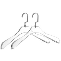 Quality Clear Lucite Acrylic Heavy Duty Coat Suit Hangers  2 Pack, Curved Stylis - £40.14 GBP