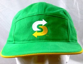Subway Logo Employee 5 Panel Hat Green &amp; Yellow Adjustable Cap - $11.40