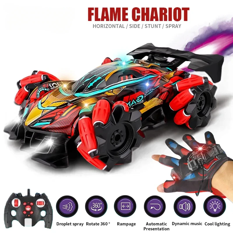 F2 RC Drift Car With Music Led Lights 2.4G Glove Gesture Radio Remote Control - £47.01 GBP+
