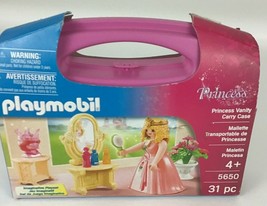 Playmobil Princess Vanity 5650 Pink Carry Case 31pcs New Sealed Building Toy - $30.64