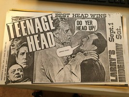 Teenage Head Vintage 1980&#39;s Band Flyer From Toronto CN - £35.97 GBP