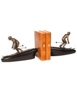 Bookends Bookend MOUNTAIN Lodge Winter Olympian Down Hill Skier Skiing E... - £336.65 GBP