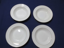 Wedgwood Signet Gold Set of 4 Rim Soup Bowls 8&quot; - £98.29 GBP