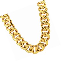 Big Chunky Plastic Hip Hop Chain for Men, Fake Gold Turnover - £32.38 GBP