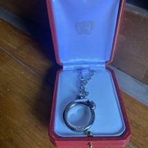 Cartier Panthere Key Chain Ring Bag Charm Silvertone Silvertone Pendant top - £109.65 GBP