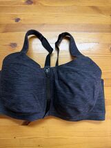 Victoria's Secret VSX Knockout Front Close Sports Bra Gray Marl Zip 38DD... - $27.79