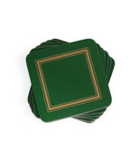 Pimpernel Classic Emerald 4 Inches Sq. Cork-Backed Board Coasters, Set of 6 - £23.58 GBP