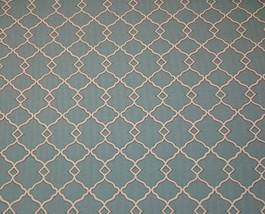 Ballard Design Arden Spa Blue Fretwork Trellis Outdoor Fabric 1.5 Yards 54&quot;W - £11.98 GBP