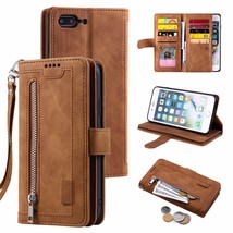 Wallet Case For Iphone 7 Plus Iphone 8 Plus, Retro 9 Card Slots Zipper Pocket Ha - £25.17 GBP