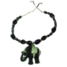 Vintage Hand-crafted Necklace with Silver Plated Elephant Necklaces Feat... - $10.00