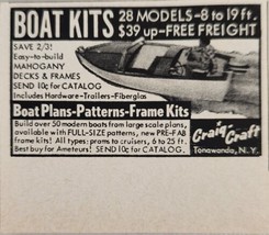 1956 Print Ad Craig-Craft Boat Kits 28 Models Made in Tonawanda,New York - £5.54 GBP