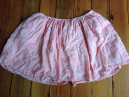 Old Navy Pink Floral 100% Cotton Light Airy Floral Boho Bubble Side Zip Skirt 12 - £10.89 GBP
