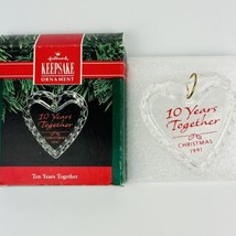 Hallmark Keepsake Ornament Anniversary 10 Ten Years Together 1991 Heart Clear - £5.05 GBP