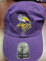 Vintage Minnesota Vikings Hat Cap Mens NFL Brand  &#39;47 Purple Adjustable Cap - $17.65