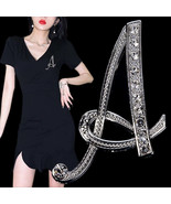 GoldPlated Initial Brooch Pins AZ Crystal Accents - $39.70 CAD