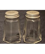 Vintage Indiana Glass Paneled Tapered Salt &amp; Pepper Shaker Set With Meta... - €6,59 EUR