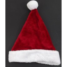 Santa Hat Red Plush White Faux Fur Trim Christmas Costume Adult Medium 16&quot; NWT - £7.18 GBP