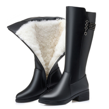 Women Long Boots New Genuine Leather Female Winter Boots Fashion Big Size 35-43  - £93.26 GBP