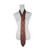 Colosseo di Roma Men's Italian Retro Tie Orange Brown Diamonds - $10.61