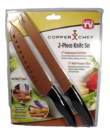 Copper Chef 2 Pc Knife Set 8&quot; Professional Chef Knife &amp; 9&quot; Multi-Purpose... - £11.86 GBP