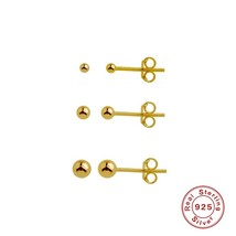 2pcs 925 Sterling Silver Minimalist Puncture Pendientes Stud Earring for Valenti - £7.95 GBP