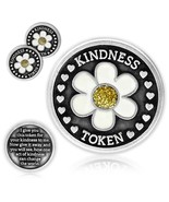 Pewter White Daisy Kindness Tokens Coins Pass It on Gift by Gloria Duchin - £11.79 GBP