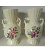 Vintage Royal Copley Planter Vases Mid Century Art Pottery Pink Floral S... - £15.66 GBP