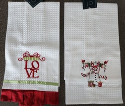 Two (2) C and F ~ Handcrafted ~ Holiday ~ 100% Cotton ~ 16 x 26 Kitchen ... - £17.89 GBP