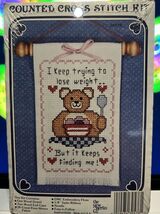 Berlin Cross Stitch Dowel Kit Keep Trying To Lose Weight Bear - $7.80