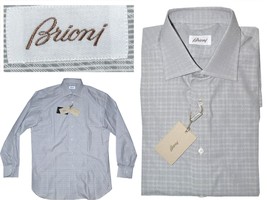 Brioni Camicia Uomo 41 Eu / L Fatto A Mano In Italia !Prezzo Affare¡ BN09 T1P - £114.49 GBP