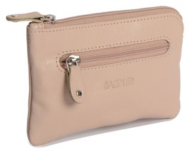 Saddler &quot;Ellie&quot; Women&#39;s Real Leather Zip Top Coin Purse | Taupe - £3.59 GBP