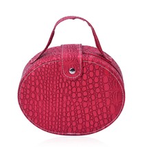 Red Crocodile Skin Embossed Faux Leather w/Scratch Protection Int. Jewelry Box - £19.08 GBP