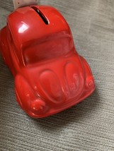 Red car ceramic piggy bank retro - $21.96