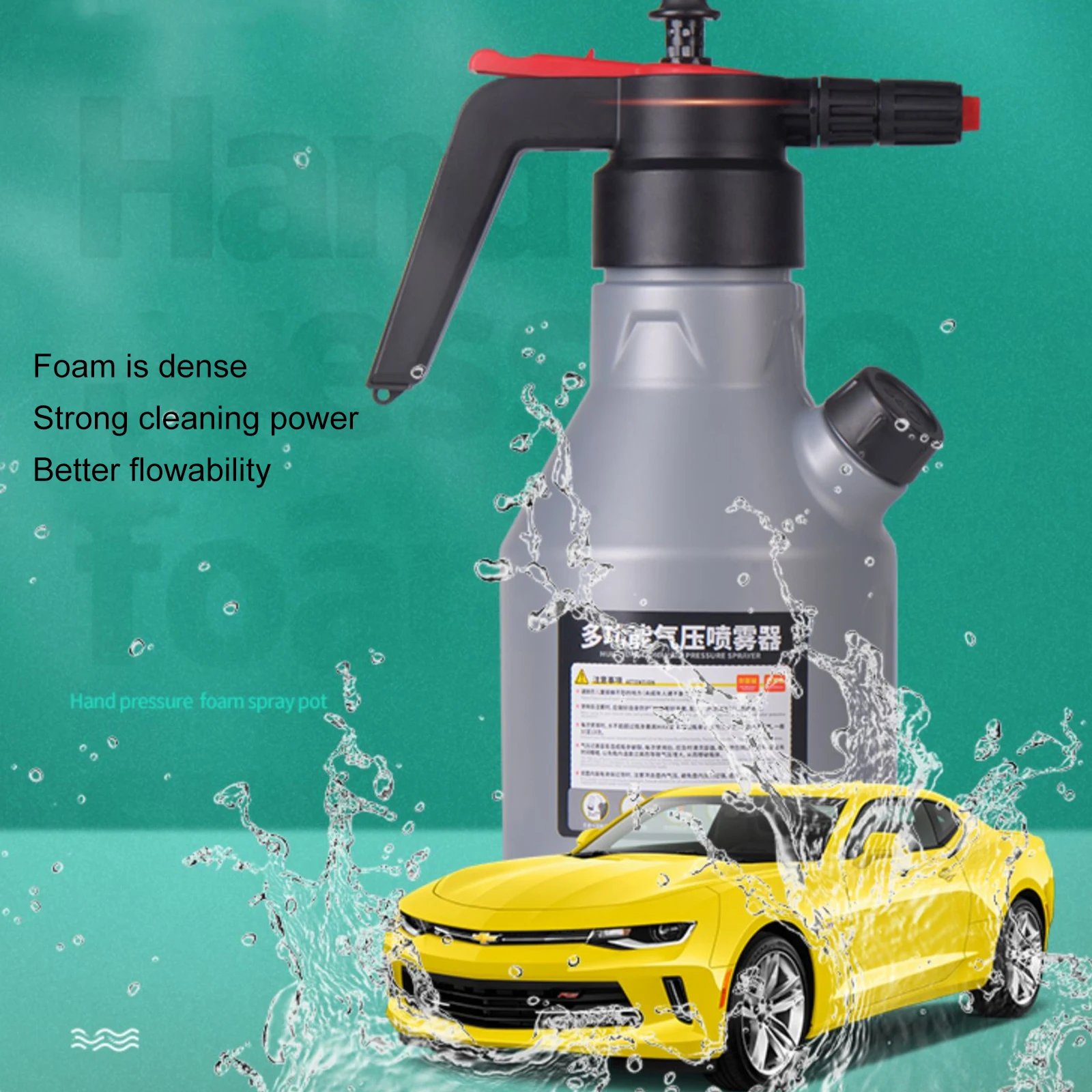 2L Car Wash Foam Sprayer with Adjustable Nozzle - Multifunctional Hand P... - £20.91 GBP