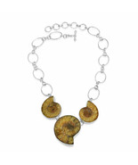 Hand Made Artisan Crafted Sterling Silver Ammonite Jewelry Necklace with... - £73.16 GBP