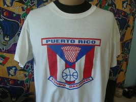 Vintage 90&#39;s Puerto Rico Basketball Argentina 1992 T Shirt L  - $100.08