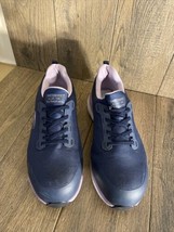 Skechers Alloy Toe Work Shoes Navy Blue Men Sz 11 Slip Resistant Missing Insole - £25.32 GBP