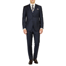 Men Suit BERLUSCONI Turkey 100% Italian Wool Super 180's 3pc Vested #Ber24 Navy image 8