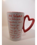 Sandra Magsamen Good Friends Are Like Bras Coffee Cup Mug Tall Red Heart... - $8.93