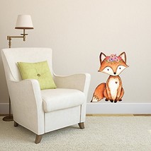 Woodland Creatures Collection: Fox with Flowers Wall Decal - 19.5" tall x 15" wi - $24.00