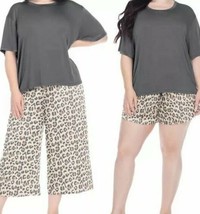 Honeydew ~ Women&#39;s Size M ~ 3 Piece Pajama Set ~ Super Soft Jersey ~ LEOPARD - £18.68 GBP