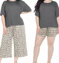 Honeydew ~ Women&#39;s Size M ~ 3 Piece Pajama Set ~ Super Soft Jersey ~ LEOPARD - £18.36 GBP