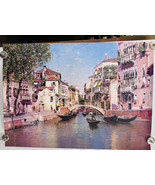 Venice canals landscape by Rico Textured Print. Italy Landscape, Art Work - $35.56