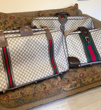 Vintage 1980&#39;s Gucci 3 Piece Luggage Set Made &amp; Purchased in Italy - £3,941.35 GBP